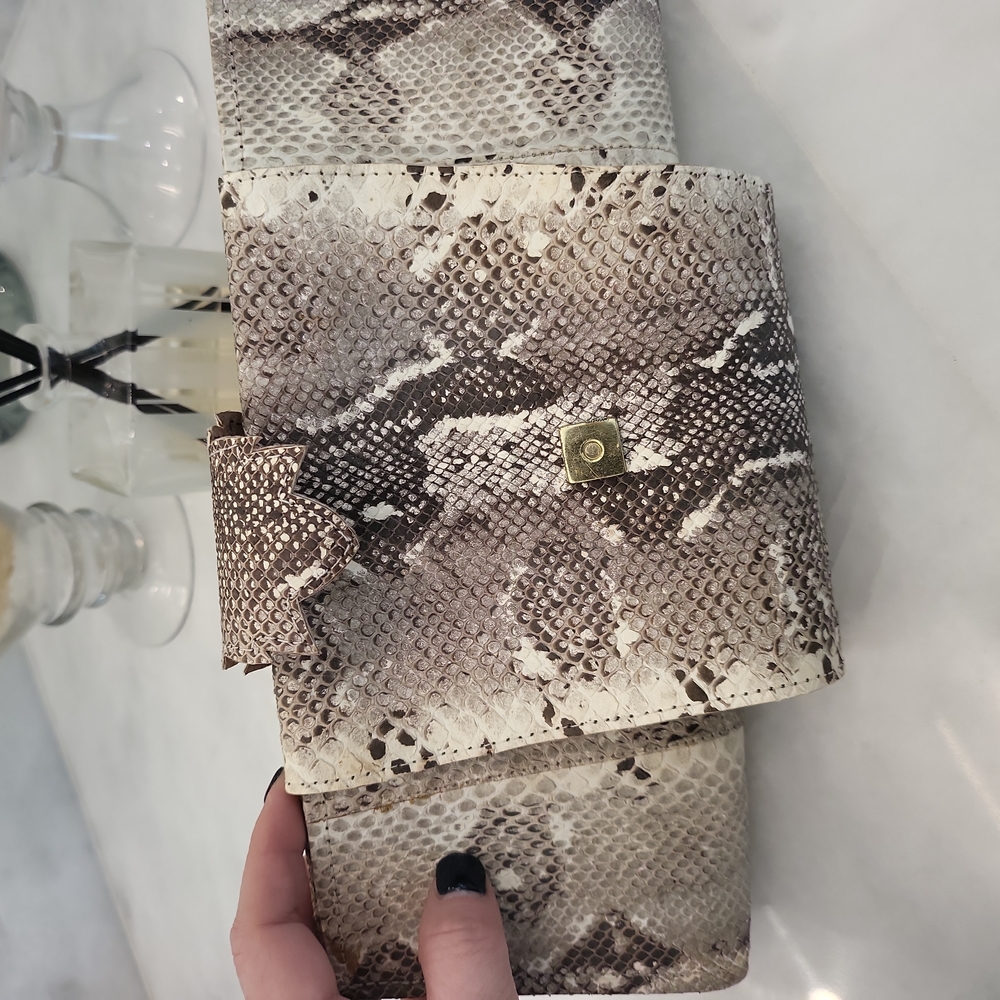 Snakeskin/ Leather Clutch Bag - Picture 6 of 9